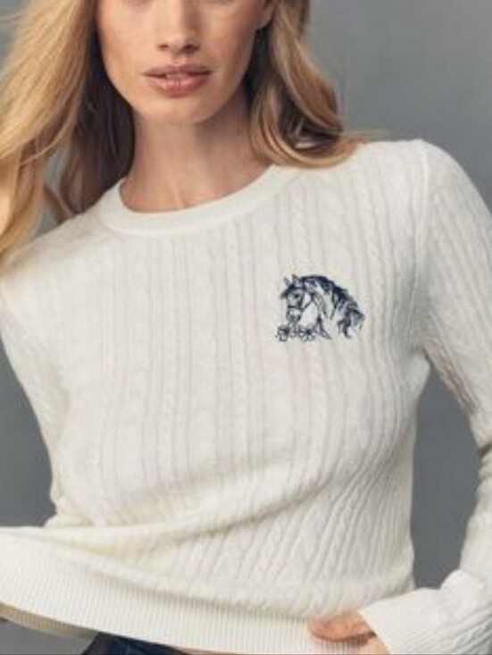 Maeve Sweaters - Maeve By Anthropologie Cream Horse Sweater *Small *NWT * Gorgeous